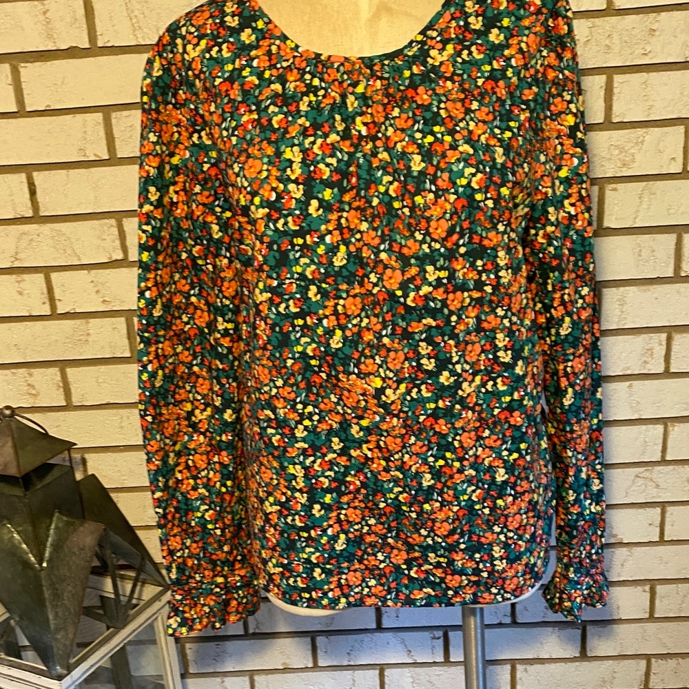 J. Crew Multicolor Floral Blouse